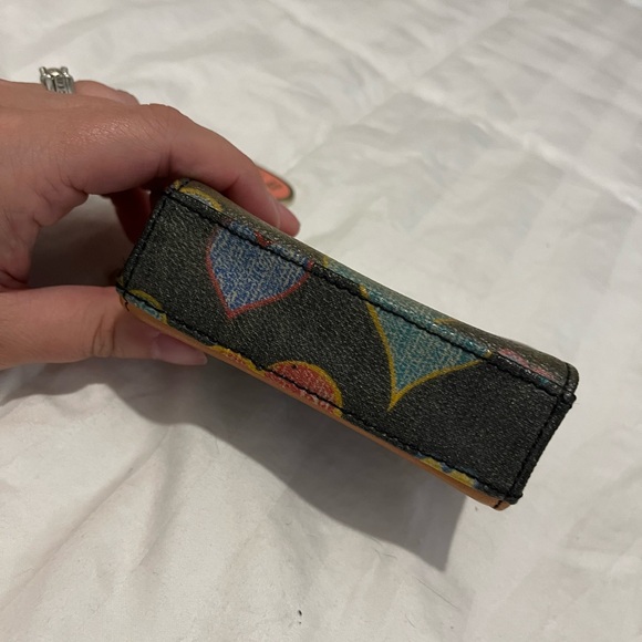 Dooney & Burke Vintage Crayon Style Heart Wallet with Multi Color Zipper - Picture 2 of 15